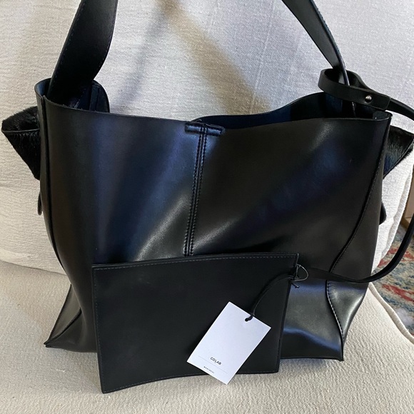 Colman Montreal Black Genuine Leather Shoulder Bag - Picture 1 of 6